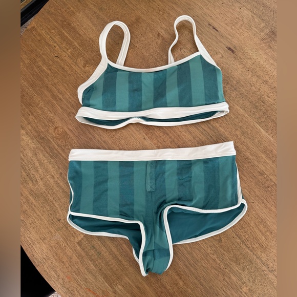 Aerie Sandscoop Shine Bikini Top AND Shine Cheeky Boyshort Bikini Bottom size L - Picture 10 of 13